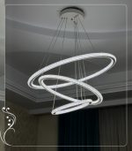 لوستر مدرن سه حلقه دوطرف نور