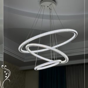 لوستر مدرن سه حلقه دوطرف نور